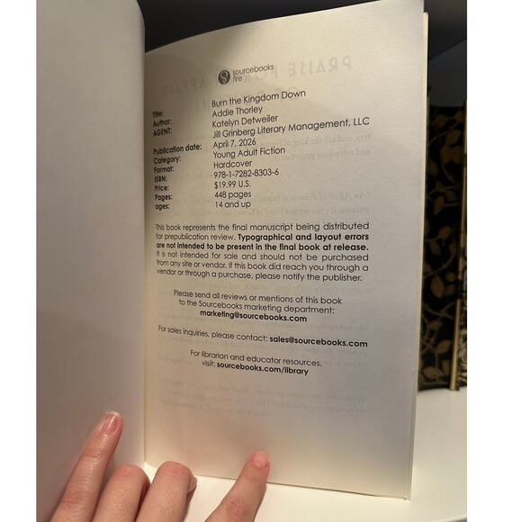 Burn The Kingdom Down By Addie Thorley ARC (4/2026) - Picture 7 of 7